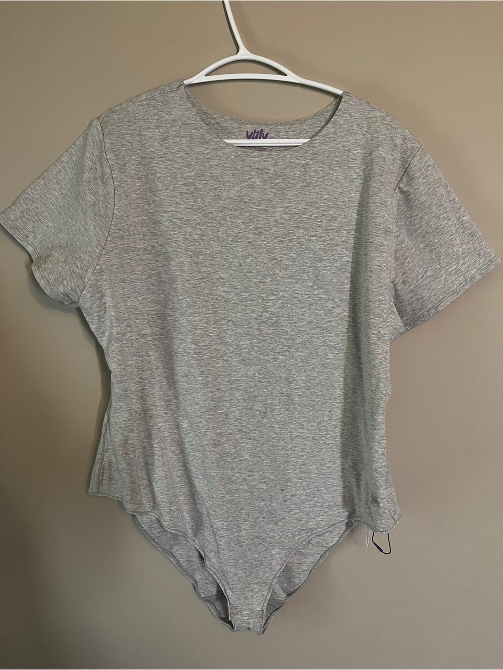 YITTY Heather Gray Short Sleeve Bodysuit